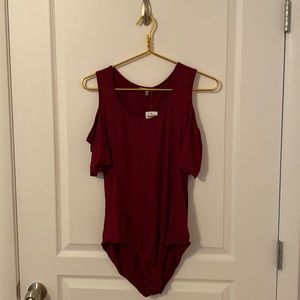 Charlotte Russe Burgundy Bodysuit Size Large New with Tags